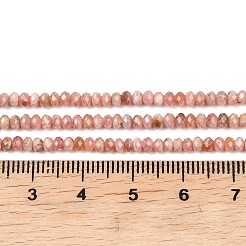 天然アルゼンチンロードナイトビーズ連売り  多面カット  ロンデル  3x2mm  穴：0.7mm  約181~182個/連  14.88~14.96''（37.8~38センチメートル）&nbsp;G-B175-A18-2x3mm