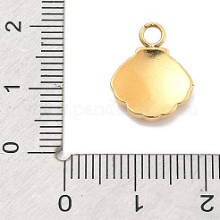 イオンプレーティング（IP）304ステンレスペンダント  シェル形状  14KGP本金メッキ  15x12x2.5mm  穴：2.5mm&nbsp;STAS-P379-14E-G