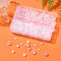 430個のプラスチック製イヤーナット  透明  3~6.5mm  穴：0.5~1mm&nbsp;FIND-YW0007-43