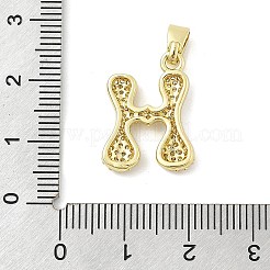 真鍮製マイクロパヴェキュービックジルコニアペンダント  文字L  18KGP本金メッキ  文字h  19x14.5x3mm  穴：4.8x2.9mm&nbsp;ZIRC-C012-01G-08