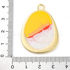 合金エナメルチャーム  ライトゴールド  ティアドロップ  39.5x28.5x2.5mm  穴：3.5mm&nbsp;PALLOY-S034-02KCG-F