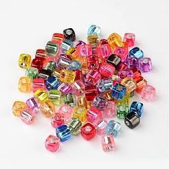 混合キューブアクリルビーズ  約8 mm幅  長さ7.5mm  穴：4mm&nbsp;X-PB78P9520