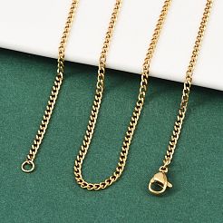 ユニセックスカジュアルスタイル304ステンレススチールツイストチェーンネックレス  カニカン付き  多面カット  ゴールドカラー  23.6インチ（59.9cm）&nbsp;STAS-O037-16G