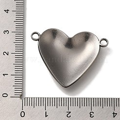304ステンレススチールコネクタチャーム  ハートリンク  アンティークシルバー  27.5x34.5x4mm  穴：2.7mm&nbsp;STAS-H223-02AS