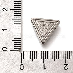 変色防止304ステンレススチールビーズ  目で三角形  ステンレス鋼色  12x14x4mm  穴：2mm&nbsp;STAS-I321-45P
