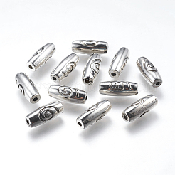 CCBプラスチックビーズ  ライス  アンティークシルバー  17x7mm  穴：2mm&nbsp;CCB-K007-009AS