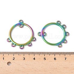 304ステンレスシャンデリア部品リンク  イオンプレーティング（ip）  リング形状  虹色  31.5x29x1.5mm  穴：1.8mm&nbsp;STAS-Q350-05M