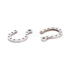 変色しない201ステンレススチールペンダント  レーザー切断  手動研磨  U字型  ステンレス鋼色  13x10x1mm  穴：1.5mm&nbsp;STAS-D451-11P
