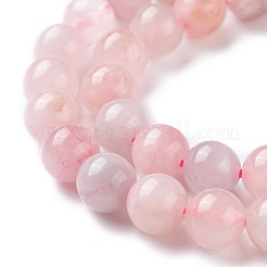 天然石ローズクォーツビーズ連売り  ラウンド  8mm  穴：0.8~1mm  約46個/連  14.96インチ（38cm）&nbsp;G-F591-04C-8mm