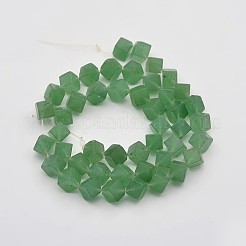 キューブ天然の緑のアベンチュリンビーズ連売り  9x8x6mm  穴：1mm  約48個/連  15.7インチ&nbsp;G-N0154-39
