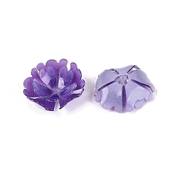 熱収縮アクリルビーズキャップ  マルチ花弁花  暗紫色  32~35x9~11.5mm  穴：1~1.2mm&nbsp;OACR-N164-16