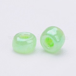 ガラスシードビーズ  セイロン  ラウンド  淡緑色  2mm  穴：1mm  約6666個/100g&nbsp;X1-SEED-A011-2mm-144