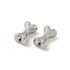 304ステンレススチールビーズ  骨  変色防止  ステンレス鋼色  12x7x5mm  穴：1.2mm&nbsp;STAS-F320-14B-P