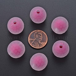 透明なアクリルビーズ  二層ビーズ  多面カット  艶消し  ラウンド  カメリア  16mm  穴：3mm  約205個/500g&nbsp;TACR-S152-14C-A13