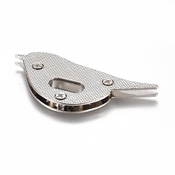 合金バッグツイストロッククラスプ  ハンドバッグターンロック  バッグ交換用アクセサリー  鳥  プラチナ  68x32x6.5mm  穴：15.5x6.5mm&nbsp;FIND-H209-05P