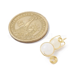 模造翡翠ガラスビーズペンダント  薄金銅線巻き  ユニコーンチャーム  ホワイト  20x15~16x8~8.5mm  穴：2.5mm&nbsp;PALLOY-JF02480-02