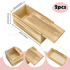 木製の書類収納ボックス  長方形  バリーウッド  200x100x81mm  内径：85x185mm&nbsp;WOCR-WH0004-032A