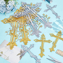 8個 4スタイル コンピューター刺繍布 アイロン接着/縫い付けパッチ  マスクと衣装のアクセサリー  クロス  ミックスカラー  142~285x101~190mm  2個/スタイル&nbsp;RELI-ME0001-01