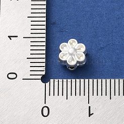 めっき合金ビーズラック  花  銀  7x7x5mm  穴：1mm&nbsp;FIND-C062-06A-S
