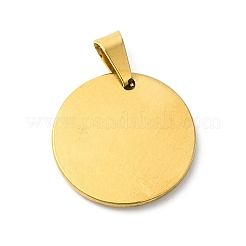 PVD真空メッキ304ステンレスペンダント  マップチャーム付きフラットラウンド  アンティーク黄金  20x2mm  穴：6x3.5mm&nbsp;STAS-D052-07AG