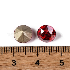 ガラスラインストーンカボション  尖ったバック＆バックメッキ  多面カット  フラットラウンド  ライトシャム  8x5.5mm&nbsp;RGLA-A026-01B-227SS