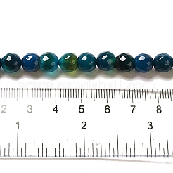 天然石瑪瑙ビーズ連売り  染め  多面カット  ラウンド  ミックスカラー  直径8mm  穴：1mm&nbsp;G-G045-8mm-M