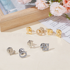 8スタイルの合金ブローチ8個  文字L  混合図形  14x12mm  1個/スタイル&nbsp;JEWB-AR0001-16
