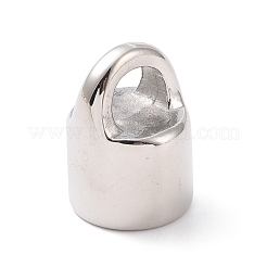 変色しにくい304ステンレススチールコードエンド  手動研磨  コラム  ステンレス鋼色  16x11.5mm  穴：4.5x6mm  内径：8.6mm&nbsp;STAS-G276-20P