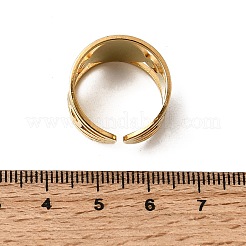 リレーション201ステンレススチール、ラインストーン付き、メンズオープンカフリング  聖人ベネディクトとフラットラウンド  ゴールドカラー  15mm  usサイズ7 1/4(17.5mm)&nbsp;RJEW-Z135-01G