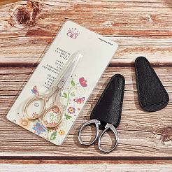 ステンレス製裁縫はさみ2個  刺繍用  縫い  と2個のPVC保護はさみカバー  ミックスカラー  はさみ：90~92x47x5mm&nbsp;TOOL-SC0001-26