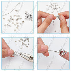 925スターリングシルバーつぶし玉カバー  銀  3x4x2mm  50個/箱&nbsp;STER-BBC0005-94A-S