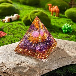 アメジストクリスタルピラミッド装飾  癒しの天使の結晶ピラミッド石のピラミッド  瞑想を癒すために  50x50x55mm&nbsp;JX073A
