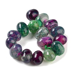 天然石瑪瑙ビーズ連売り  染め＆加熱  卵  ライムグリーン  15~17x11~12mm  穴：1.6mm  約14~15個/連  6.69~6.89インチ（17~17.5cm）&nbsp;G-G021-03A-13