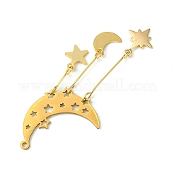 ステンレススチールペンダント  真鍮のチャーム  ムーン  62.5x22x1mm  穴：1.5mm&nbsp;PALLOY-JF02359-02
