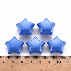 不透明なアクリルビーズ  パールカラーの  スター  ブルー  20.5x21x12.5mm  穴：3.5mm&nbsp;X-MACR-S372-02B-86