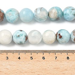 天然石ラリマービーズ連売り  ラウンド  12~13mm  穴：1mm  約34個/連  15.75~16.26（40~41.3センチメートル）&nbsp;G-C264-A01-12mm