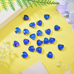 ガラスチャーム  温度感知で色が変わるチャーム  多面カット  ハート  12x12x6mm  穴：1mm&nbsp;GLAA-TAC0012-28B