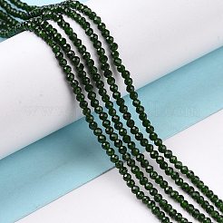 合成グリーンゴールドストーン金砂石ビーズ連売り  多面カット  ラウンド  2x2mm  穴：0.5mm  約199個/連  14.5インチ&nbsp;G-E591-07A