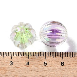 UVメッキレインボー虹色アクリルビーズ  二層ビーズ  ランタン  16.5x14.5mm  穴：2mm&nbsp;OACR-H112-16A