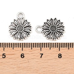 合金のチベット風チャーム  花のチャーム  アンティークシルバー  16.5x13x2mm  穴：2mm&nbsp;PALLOY-A024-23AS-1