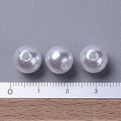 パール調アクリルビーズ  ラウンド  雪  10mm  穴：2mm  約1000個/500g&nbsp;PACR-10D-1