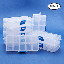 オーガナイザー収納プラスチックボックス  長方形  ホワイト  13.5x7x3cm  コンパートメント：3x2.5センチメートル  10区画/ボックス&nbsp;CON-BC0001-02