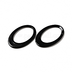 スプレー塗装された201ステンレス鋼の連結リング  オーバル  ブラック  18x12x1mm  内径：8.5x13mm&nbsp;STAS-G304-05C