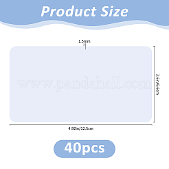 プラスチックパッド40個  ネイルアート用バッキングパッド  長方形  ホワイト  12.5x6.6x0.15cm&nbsp;MRMJ-FH0001-60