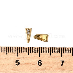 304ステンレススチール製アイスピックピンチベイル  ラインストーン付き  イオンプレーティング（ip）  18KGP本金メッキ  6.5x4.5x3mm  ピン：0.9mm&nbsp;STAS-F318-06G