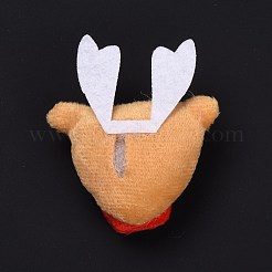 綿人形飾りアクセサリー  不織布とベルベットの発見  DIYブローチ用  バッグ  靴下  スカーフ  クリスマスのトナカイ/クワガタ  砂茶色  64x57x26mm&nbsp;DIY-A027-05