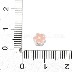 925スターリングシルバービーズ  ドロップグルーフラワー  銀  ダークサーモン  6x5.5x3mm  穴：1mm&nbsp;STER-D300-03S-02