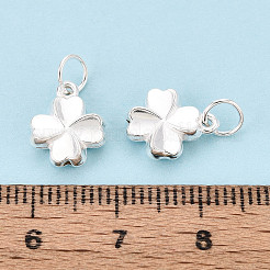 聖パトリックの日925 スターリングシルバー クローバーチャーム  丸カン付きシャムロックチャーム  銀  11.5x9.2x3mm  穴：3.9mm&nbsp;STER-T008-31S