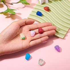 8個 8色 手作りランプワークビーズ連売り  ブドウ  ミックスカラー  17x12~13x12~13mm  穴：1.2~1.4mm  1pc /カラー&nbsp;LAMP-TA0001-40