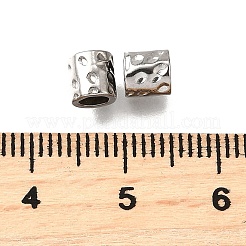 304ステンレススチールビーズ  コラム  変色防止  ステンレス鋼色  5x5x5mm  穴：3mm&nbsp;STAS-V009-10P
